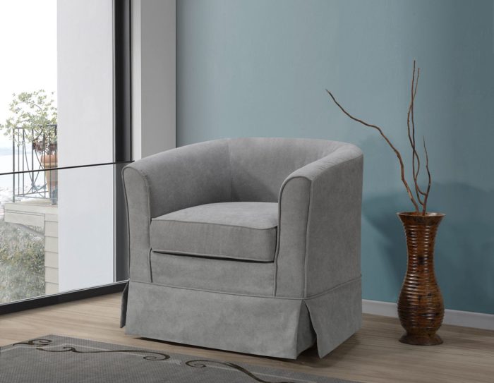 Tucker - Woven Fabric Swivel Barrel Chair - Image 7