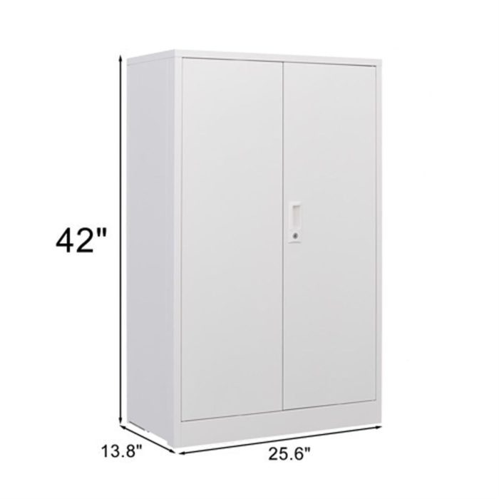 Metal Storage Cabinet With Locking Doors And Adjustable Shelf, Folding Filing Storage Cabinet, Folding Storage Locker Cabinet For Home Office, School, Garage - Image 6