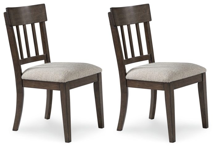 Veramond - Gray / Dark Brown - Dining Upholstered Slat Back Side Chair (Set of 2)