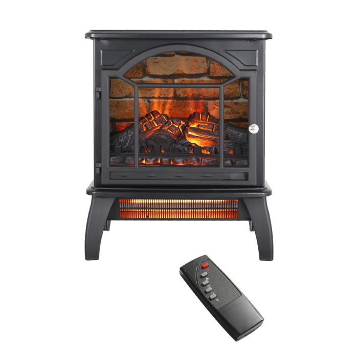 3D Flame Electric Infrared Quartz Fireplace Stove With Remote Control - Image 7