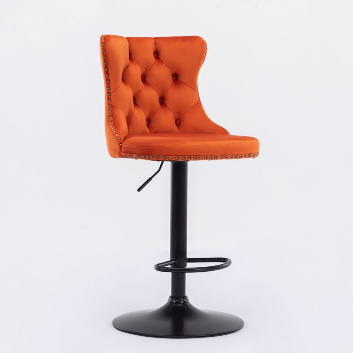 Swivel Velvet Barstools Adjusatble Seat Height, Modern Upholstered Bar Stools With Backs Comfortable Tufted For Home Pub And Kitchen Island (Set of 2) - Image 13