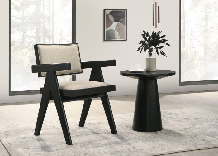Jasper - 3 Piece Arm Chairs And Console Table (Set of 3) - Ebony Black - Image 4