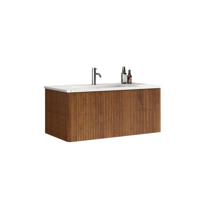 Etna - Striped Bathroom Vanity With Ceramic Sink, Wall Mounted Floating Bathroom Vanity For Modern Bathroom - Image 11