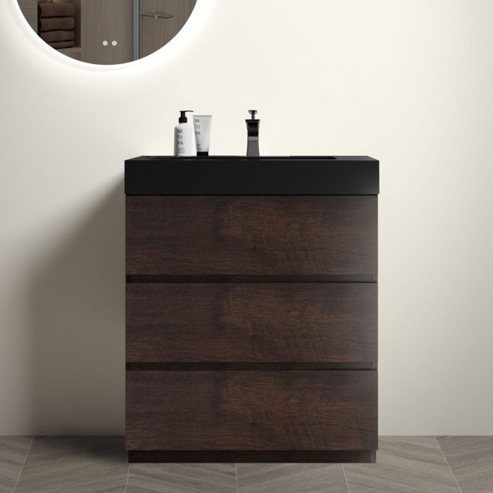 Alice - Bathroom Vanity With Large Storage Freestanding Bathroom Vanity, Sink For Modern Bathroom, One-Piece Sink Basin Without Drain And Faucet - Image 7