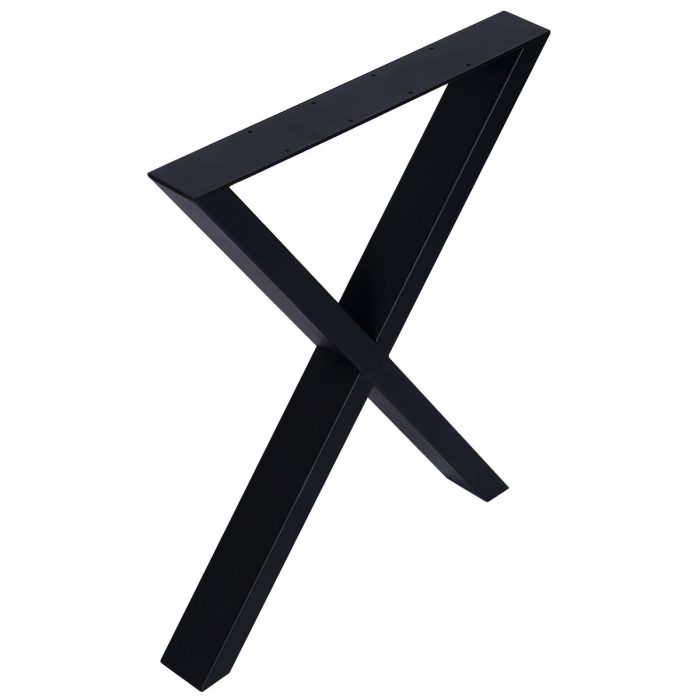 X Table Legs 28X 24", Wide Metal Table Legs, Heavy Duty Steel Desk Legs Table Leg Dining Table Legs Coffee Desk Leg (Set of 2) - Black - Image 2