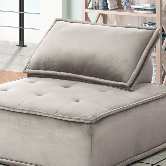 Anna - Velvet Armless Lounge Chair - Image 6
