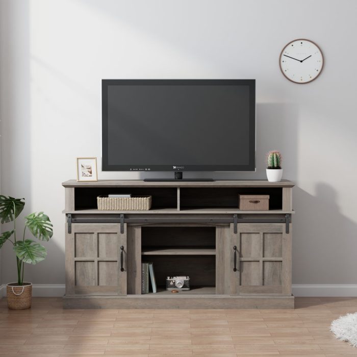 TV Stand With Storage Cabinet And Shelves, TV Console Table Entertainment Center For Living Room, Bedroom - Image 2