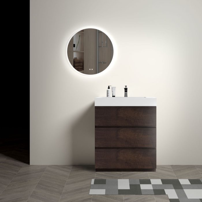 Alice - Bathroom Vanity With Large Storage Freestanding Bathroom Vanity, Sink For Modern Bathroom, One-Piece Sink Basin Without Drain And Faucet - Image 10
