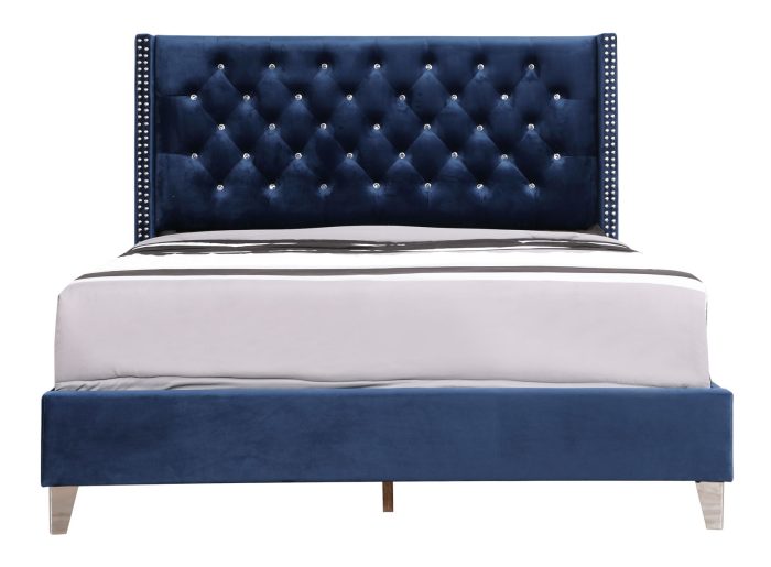 Upholstered Nailhead Trim Chic Bed - Image 9