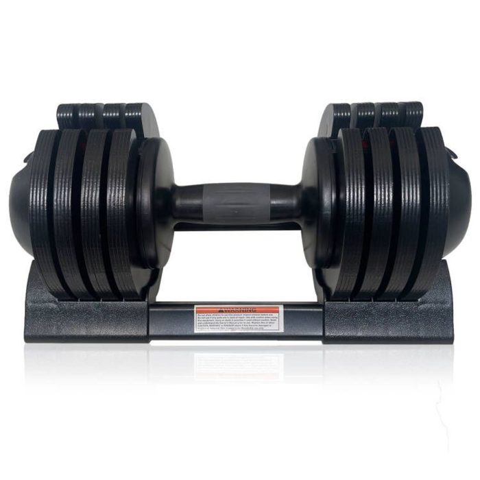22Lbs Adjustable Dumbbell Steel And Plastic - Black - Image 3