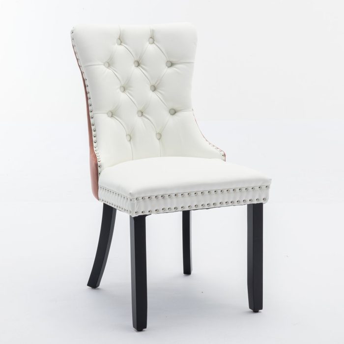 Nikki - Modern, High-End Tufted Solid Wood Contemporary PU And Velvet Upholstered Dining Chair With Wood Legs Nailhead Trim (Set of 2) - Image 19