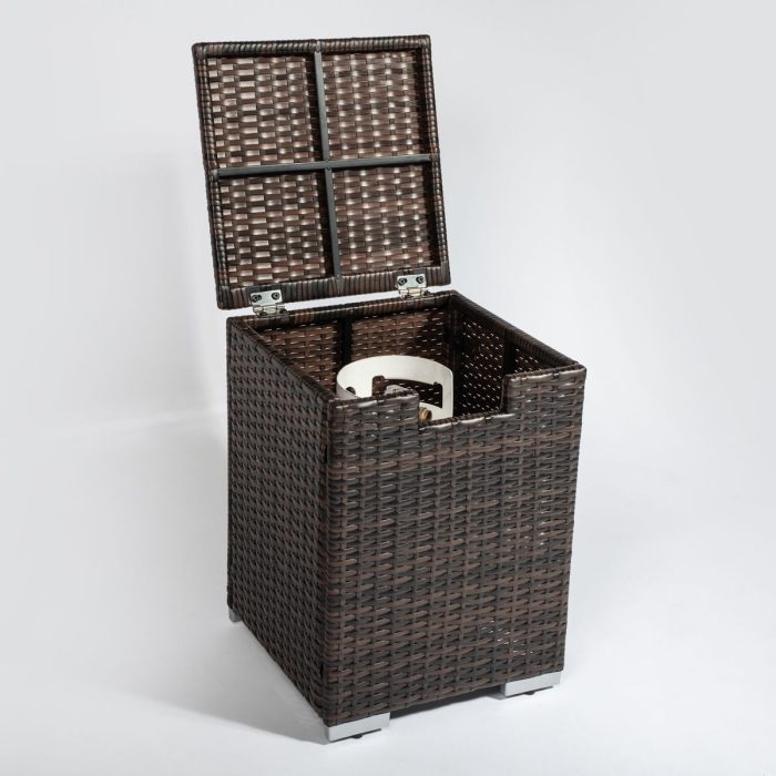 Outdoor Rectangle Fire Pit Table And Propane Tank Cover - Image 3