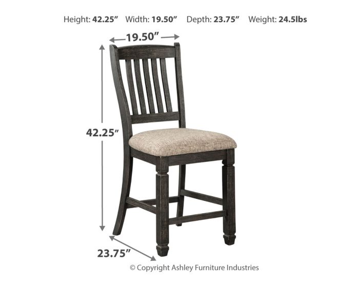 Tyler Creek - Black / Grayish Brown - Upholstered Barstool (Set of 2) - Image 4