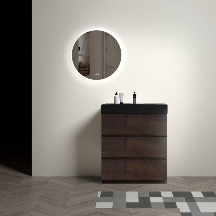 Alice - Bathroom Vanity With Large Storage Freestanding Bathroom Vanity, Sink For Modern Bathroom, One-Piece Sink Basin Without Drain And Faucet - Image 4