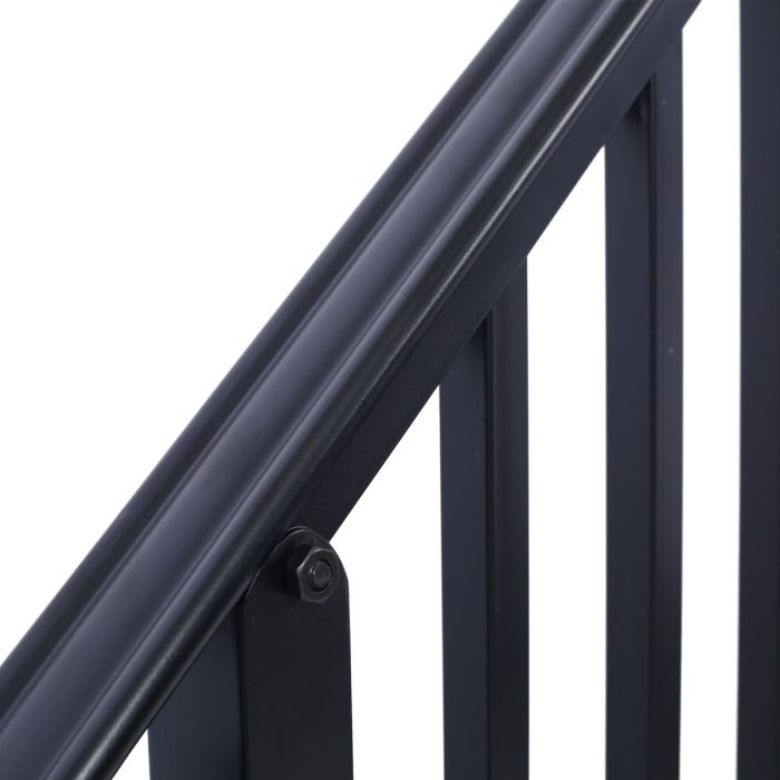 Handrails For Outdoor Steps, Fit 2 Or 3 Steps Outdoor Stair Railing, Wrought Iron Handrail, Flexible Porch Railing, Transitional Handrails For Concrete Steps Or Wooden Stairs - Image 4