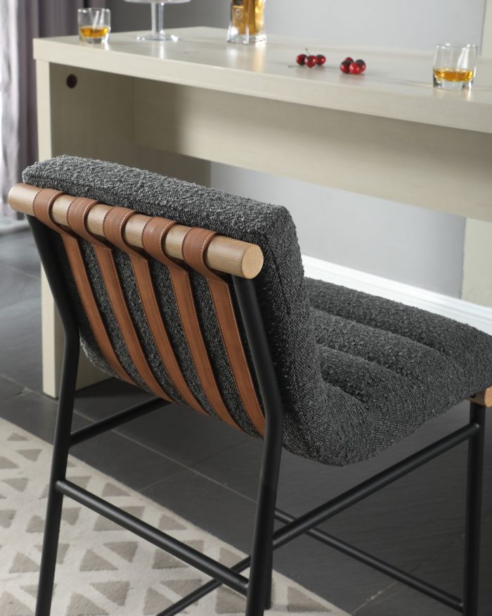 Lahni - 17" Boucle Fabric Counter Height Chair - Image 2