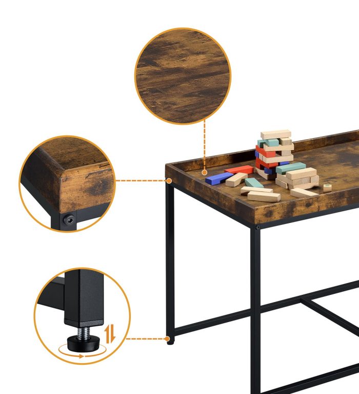 Monty - Wood Grain 3 Piece Coffee Table Set With Raised Edges (Set of 3) - Image 4