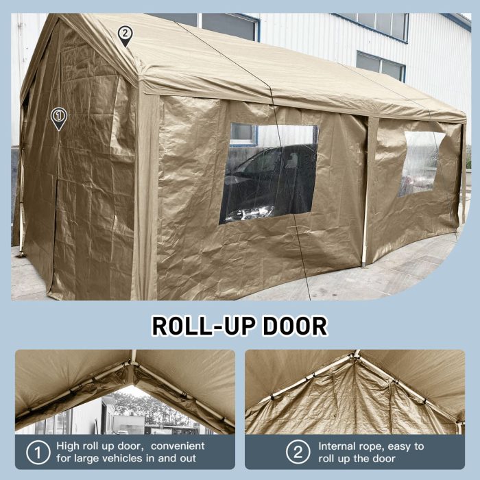 Carport, 10x20 Heavy Duty Portable Carport Garage Tent For Outdoor Storage Shelter - Image 9