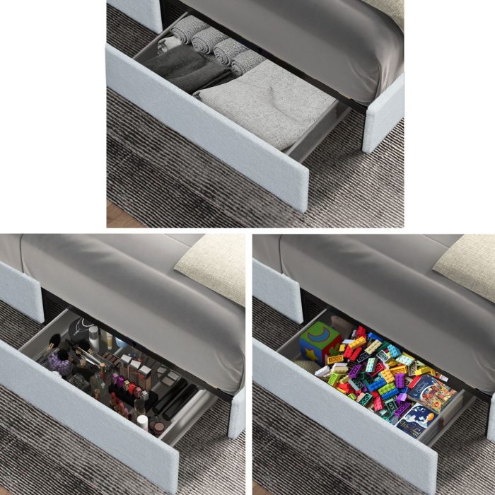 Liv - Patented With Drawers Upholstered Storage Platform Bed - Image 2