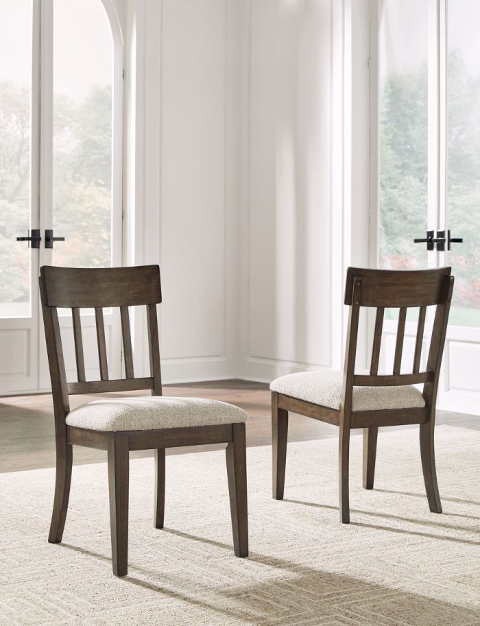 Veramond - Gray / Dark Brown - Dining Upholstered Slat Back Side Chair (Set of 2) - Image 2