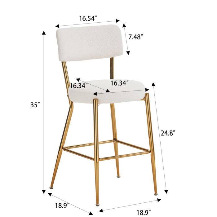 Modern Teddy Fabric Upholstered Bar Stools - Image 11