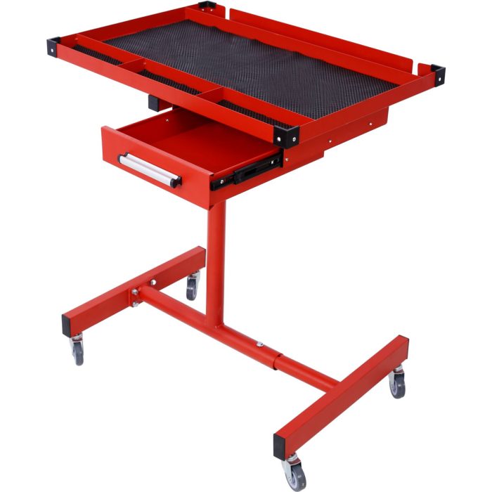 Adjustable Tear Down Work Table With Drawer For Garages, Repair Shops, And Diy, Portable, (4) 2.5" Swivel Casters, 220 Pound Capacity, Rubber Corners, Heavy Duty Steel - Image 10