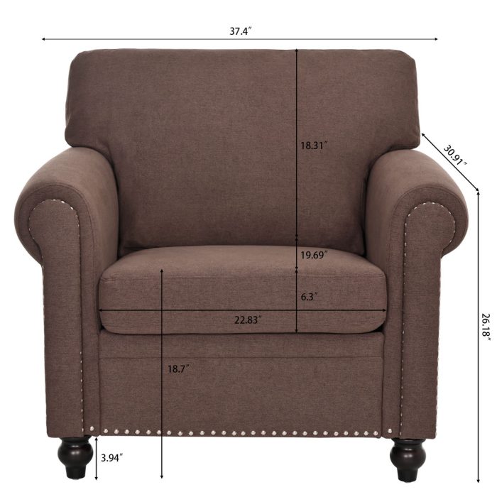 37.4" 1 Seater Sofa - Image 5