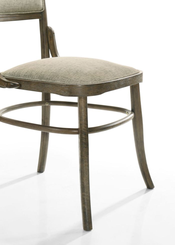 Bistro - Dining Table With Off White Fabric Dining Chairs - Image 4