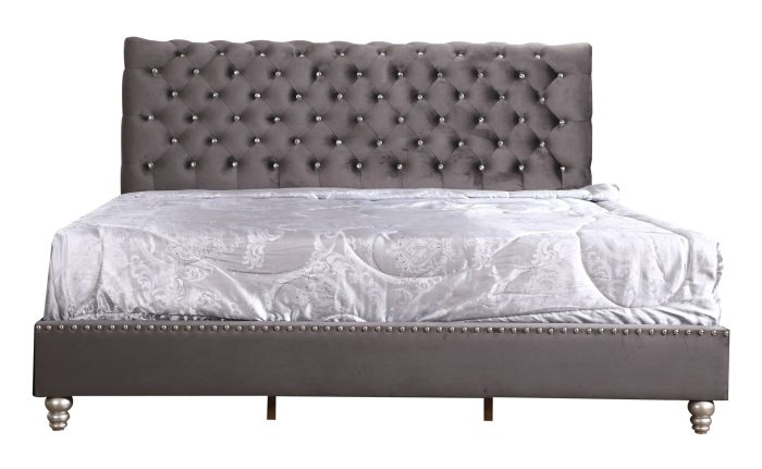 Elegant Transitional Upholstered Bed - Image 5