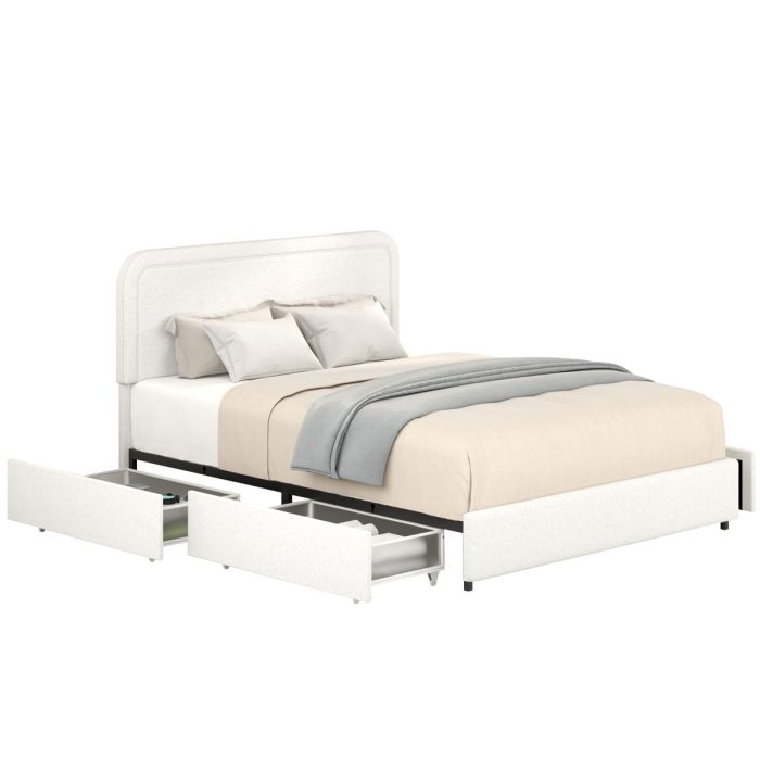 Liv - Patented With Drawers Upholstered Storage Platform Bed - Image 6