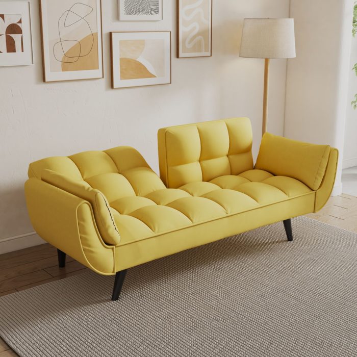 Sofa Soft Two Armrests Throw Pillow Pillow Comfortable Fit Apartment Bedroom Small Space - Image 7