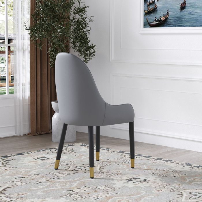 Modern PU Sponge-Filled Dining Chair, Solid Wood Metal Legs, Suitable For Restaurants, Living Rooms And Rooms (Set of 2) - Image 10