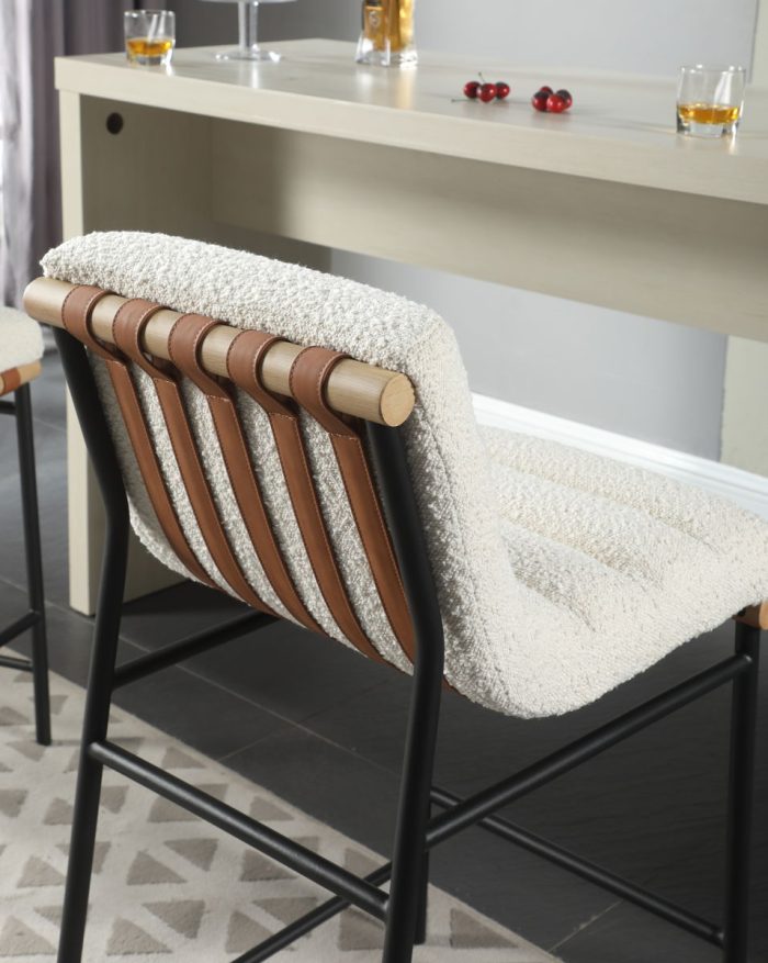 Lahni - 17" Boucle Fabric Counter Height Chair - Image 7