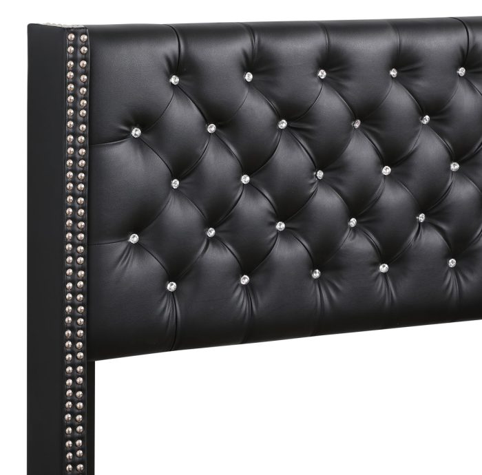 Upholstered Nailhead Trim Chic Bed - Image 7