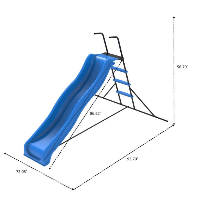 Xsl003 2.2M Kids Plastic Slide Indoor Freestanding Playground Equipment Children Plastic Slide Kids Indoor Slide - Blue - Image 3