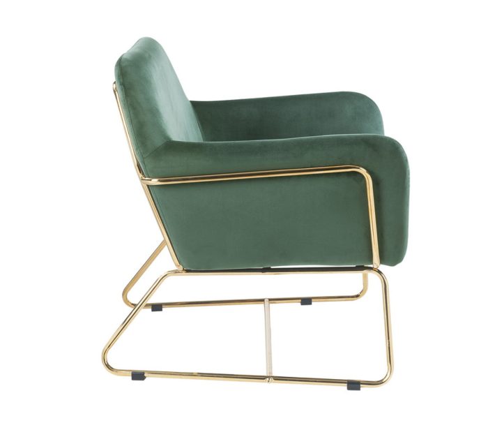 Keira - Velvet Accent Chair With Metal Base - Image 13