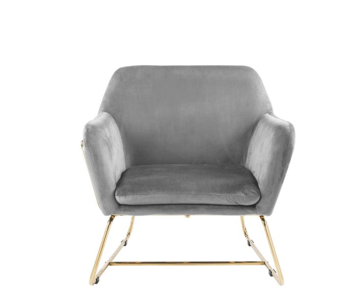 Keira - Velvet Accent Chair With Metal Base - Image 6