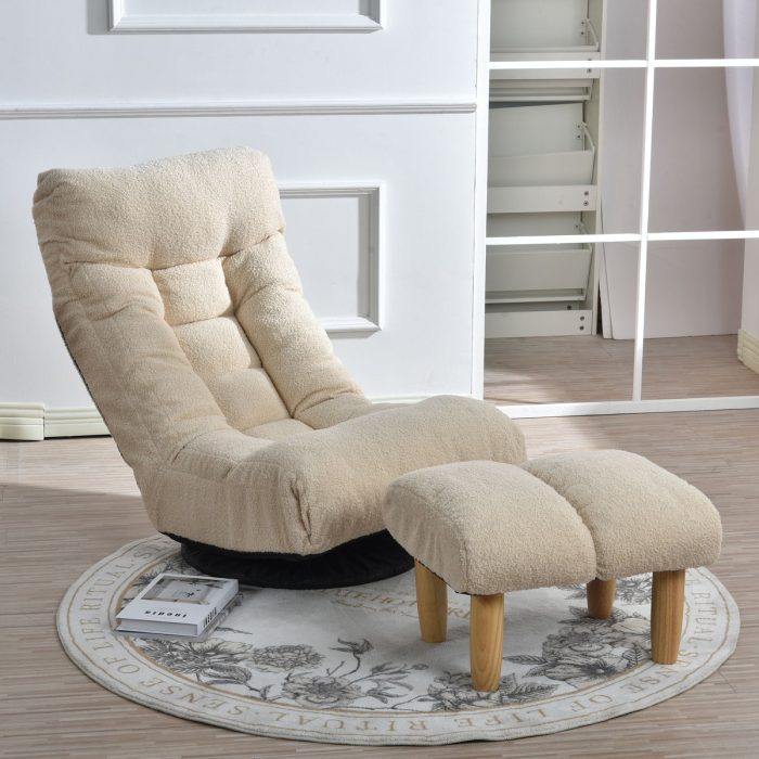 Adjustable Japanese Reclining Floor Chair Sofa With Metal Frame For Living Room - Image 5