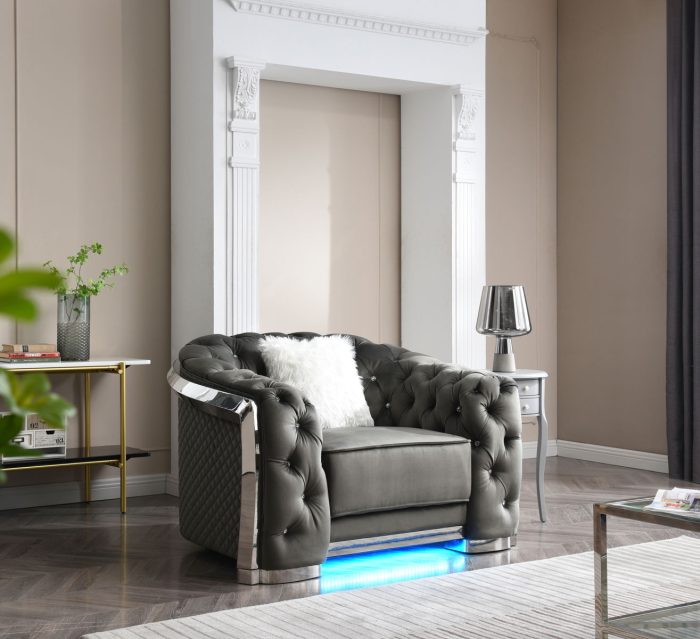 Sophisticated Accent Chair - Gray - Image 4