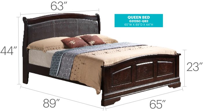 Panel Sleigh Bed Elegantly Crafted - Image 17
