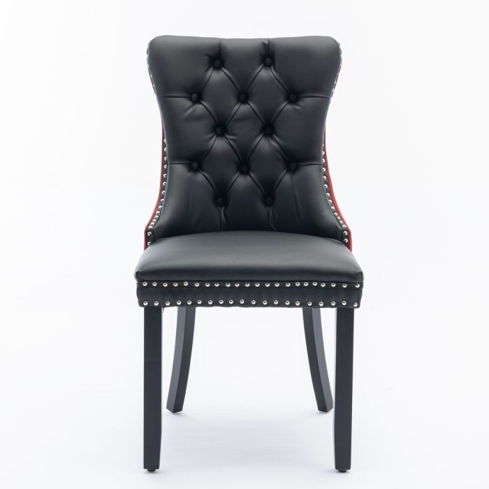 Nikki - Modern, High-End Tufted Solid Wood Contemporary PU And Velvet Upholstered Dining Chair With Wood Legs Nailhead Trim (Set of 2) - Image 14