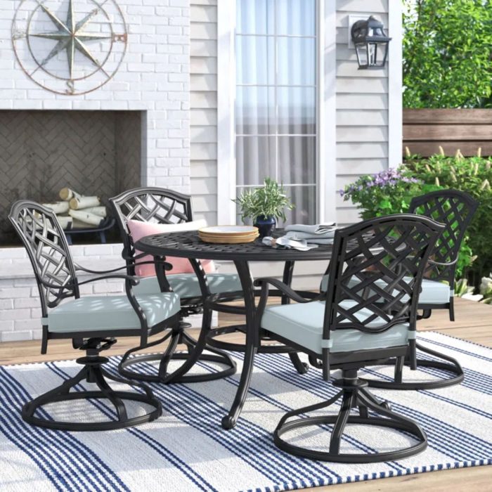 Aluminum Round Dining Set - Image 12