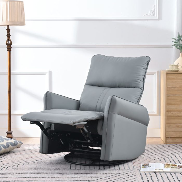 360° Modern Small Rocking Swivel Recliner Chair With Side Pocket - Image 6