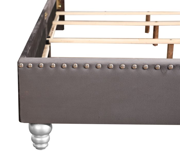 Elegant Transitional Upholstered Bed - Image 13