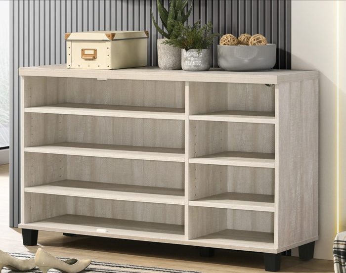 Corby - Oak Finish 3 - Door Shoe Cabinet - Dusty Gray - Image 4