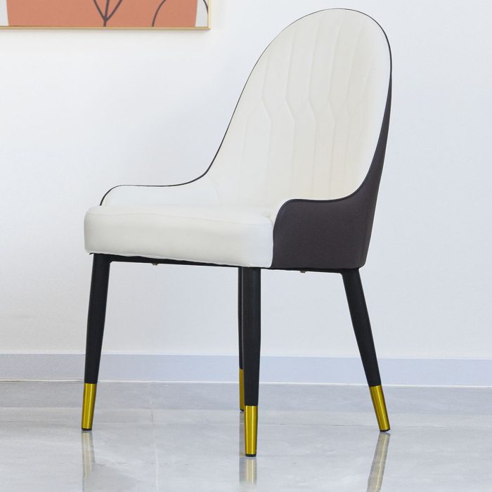 Modern PU Sponge-Filled Dining Chair, Solid Wood Metal Legs, Suitable For Restaurants, Living Rooms And Rooms (Set of 2) - Image 4