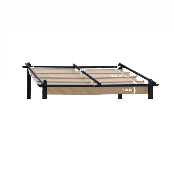 Replacement Canopy Top Cover Fabric For Outdoor Patio Retractable Pergola Sun-Shelter Canopy - Image 10