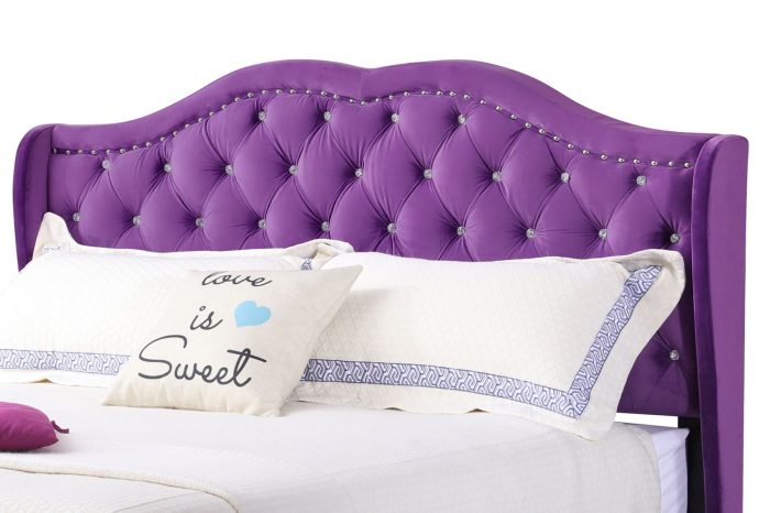 Upholstered Velvet Bed Transitional - Image 9