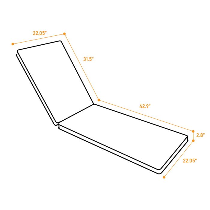 Outdoor Lounge Chair Cushion Replacement Patio Funiture Seat Cushion Chaise Lounge Cushion - Image 3