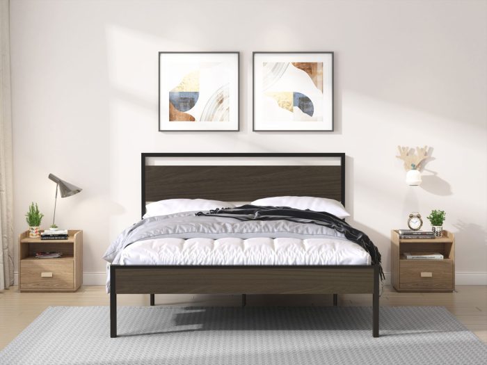 Ceres - Metal Bed With Wood Headboard & Footboard - Image 4